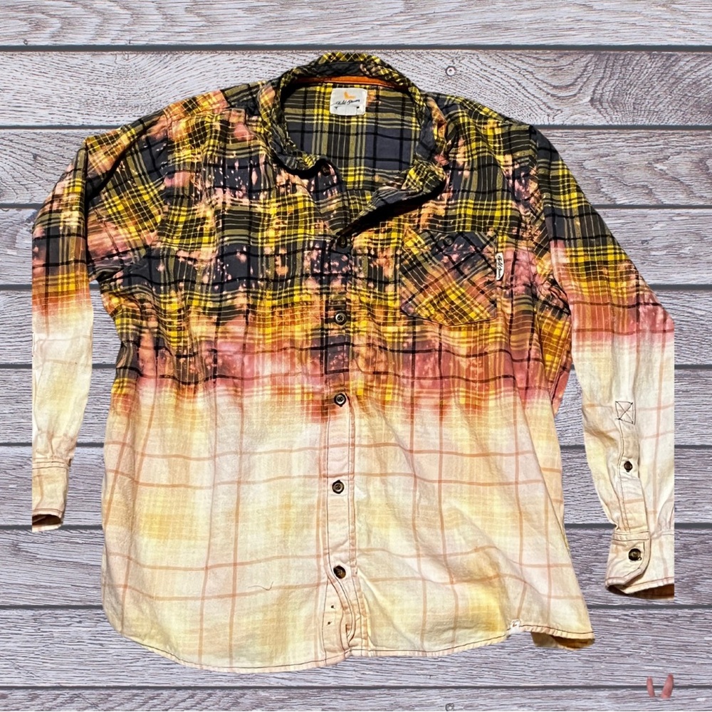 Bleached distressed flannel
